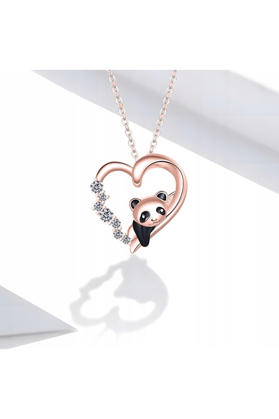Larezo 925 Sterling Silver Necklace with Rose Gold Plated, Heart Pendant with...