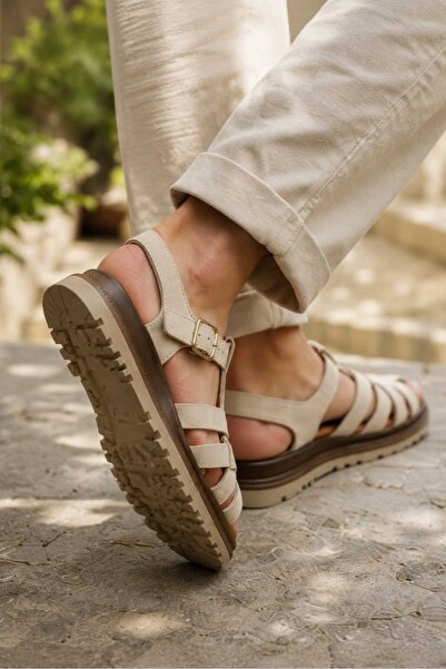 Venüs 2741 Eren Shoes&Bag Genuine Suede Leather Ankle Buckle Strap Flat Sole ...