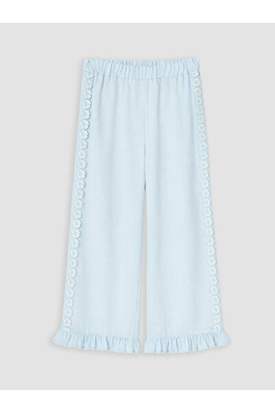 LC Waikiki Esvab • Modern & Distinctive Girls' Linen Embroidered Trousers
