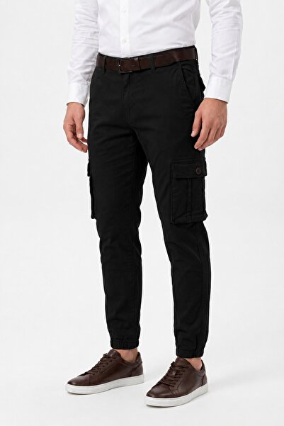 BAGLAN Men's Canvas Cargo Pants with Elastic Cuffs and Pockets Bgl-St05471