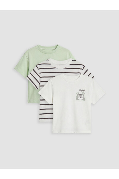 LC Waikiki Peak New Season Crew Neck Baby Boy T-Shirt 3-Pack