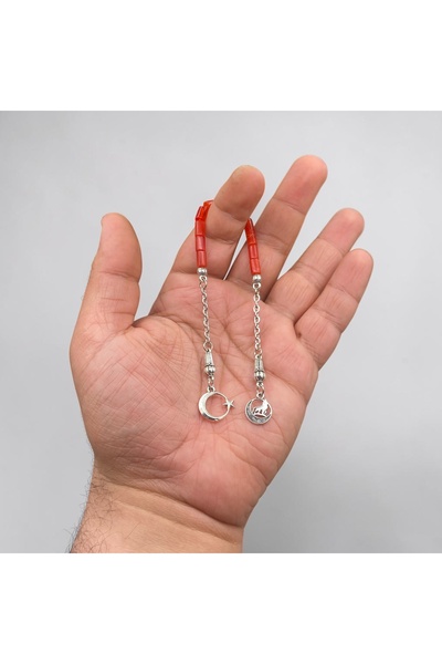 Kttesbihaksesuar 5x8 mm TANE ÖLÇÜSÜ MİNİ ATEŞ KEHRİBAR ZAZA TESBİH AYYILDIZ V...