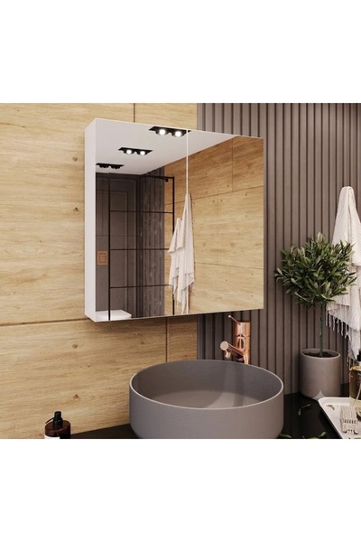 DAKORA HOME Monza Lavobo Üstü Aynalı Banyo Dolabı 50x50x15 Cm