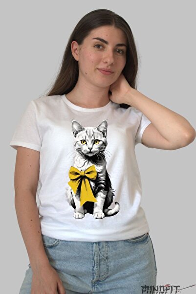GILDAN Tricou Imprimeu Pisica Cu Fundita