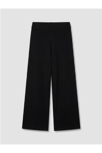LC Waikiki New Season Black Wide Leg Women's Knitwear Trousers with Elastic W...