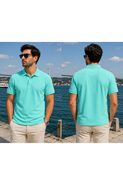 reepi T-shirt sa polo ovratnikom od jeans pike tkanine