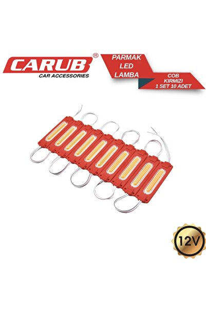 Carub Parmak Lamba 12V COB Led 1 set 10 Adet Kırmızı
