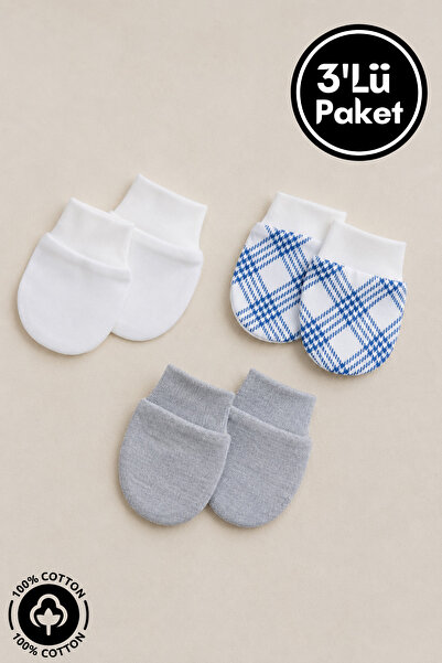 Miniel Unisex Bebek Yenidoğan Penye Organik Pamuklu Renkli Desenli Bebek Eldi...