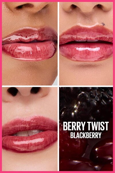 Maybelline New York Lifter Gel Ekstra Parlak ve Nemlendirici Dudak Parlatıcısı - 08 Berry Twist, 24 Saat Nemlendirme