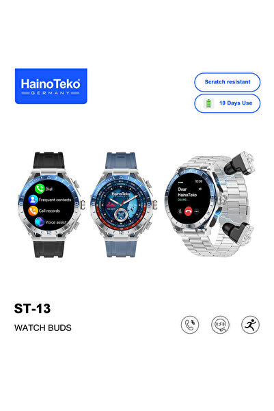 HAINOTEKO ST-13 Watch Buds Smart Watch with Built-in Wireless Earbuds AMOLED ...