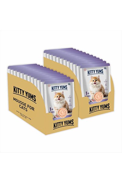 Kitty Yums موس سمك المحيط للقطط (80 جرام × 24) |   غني بالبروتين، يعزز الترطي...