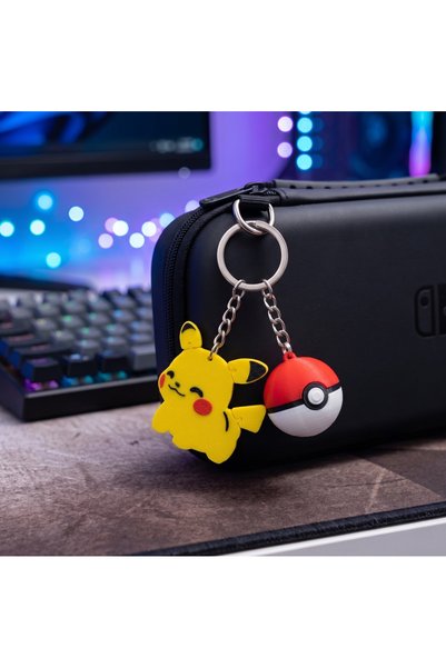 3D Layshop Set of 2 Anime Catch Ball and Movable Yellow Hero Keychains - 3D Articulated Bag Ornament