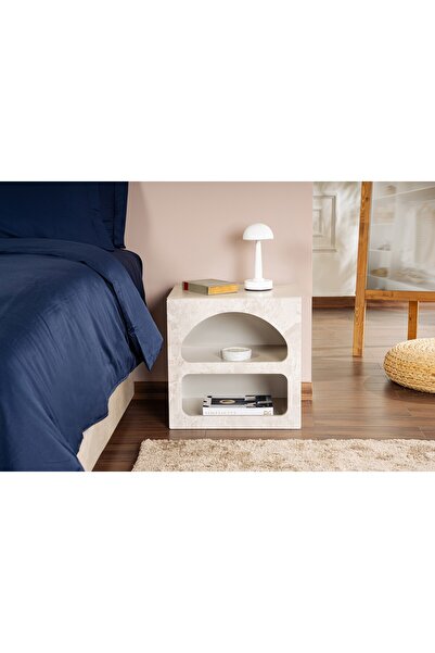 Rani Mobilya Rani Home Komodin Kumtaşı Mermer Desen 50Cm BD-5329