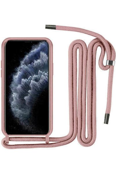 OEM Θήκη Πλάτης Σιλικόνης με Λουράκι Ροζ (iPhone 14) Κωδικός: 897876879