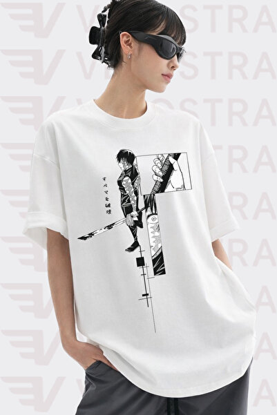 Velostra Unisex Jujutsu Kaisen Maki Zenin Anime Printed Oversize Crew Neck Co...