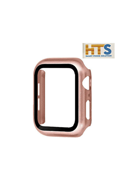 OEM HTS 360 Πλαστική Θήκη με Σκληρυμένο Γυαλί Χρώματος Ροζ Χρυσού για Apple W...
