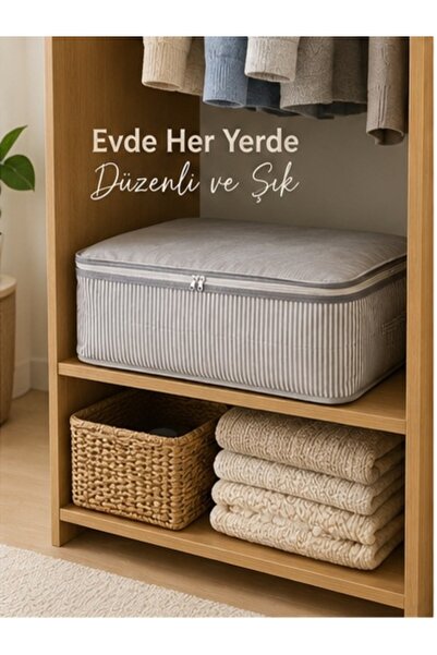 kutucum 10'lu Set Hurç Saklama Kutusu 65x45x22 cm Fermuarlı Yorgan Battaniye ...