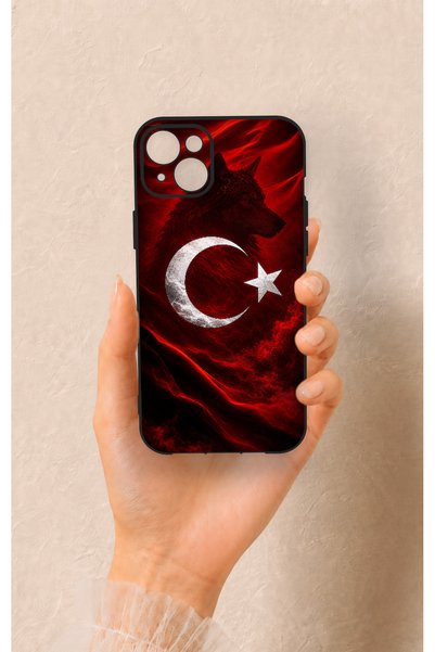 Vip Case حافظة من السيليكون متوافقة مع هاتف iPhone 14 Plus/15 Plus بنمط علم ك...