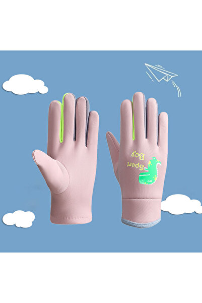 Choice3 M Pink Winter Children's Gloves Cartoon Dinosaur Fluorescence Cycling...