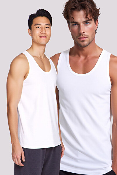 Loule Men's 95% Bamboo 2-Piece Casual Standard Size Undershirt - Flexible Fit...