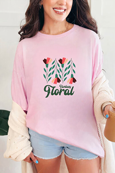 Sarah's Boutique Women's T-shirt – 100% cotton – Fantasy Floral