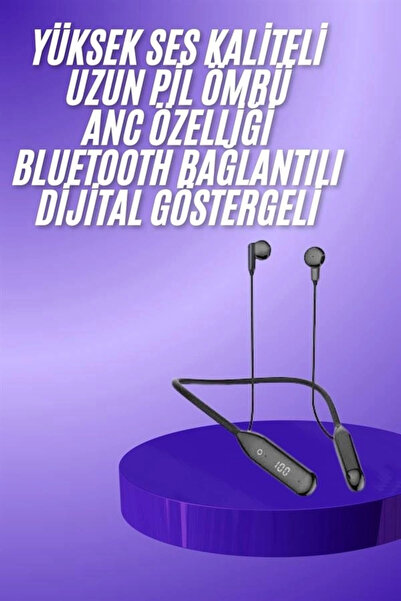 ARMÜZ Bluetooth Headset with 60 Hours Wired Neck Strap Digital Display