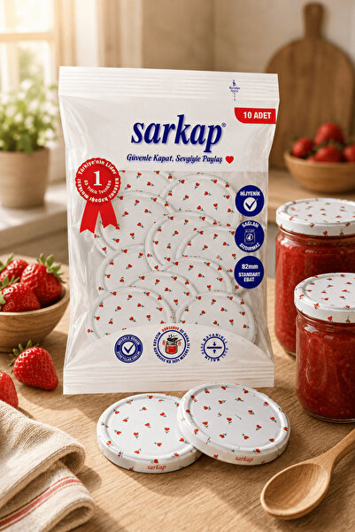 Sarkap Hijyenik Paketli 10'lu 82 mm Kapak - Kalp Çiçekler