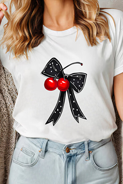 Sarah's Boutique Women's T-shirt – 100% cotton – Cherry Bow