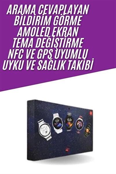 ARMÜZ Unısex Yuvarlak Ekranlı 7 Kordonlu Akıllı Saat Gps Destekli Çoklu Kordo...