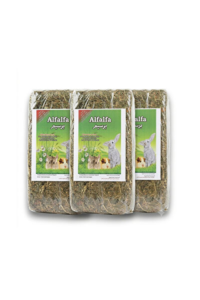 Alfalfa طعام طبيعي للحيوانات الصغيرة 1 كجم (عبوة من 3 قطع) |   3 كجم من قش ال...