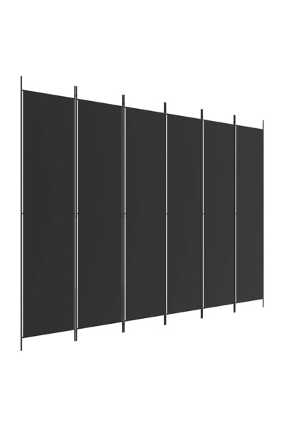 vidaxl Paravan de cameră cu 6 panouri, negru, 300x220 cm, textil
