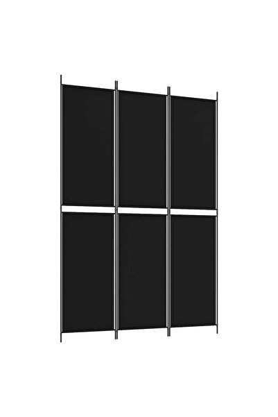 vidaxl Paravan de cameră cu 3 panouri, negru, 150x220 cm, textil