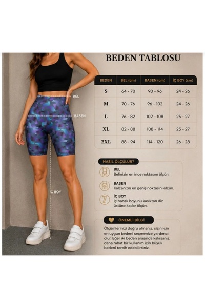 OK BLUME Women's High Waist Premium Diving Fabric Printed Shorts Leggings