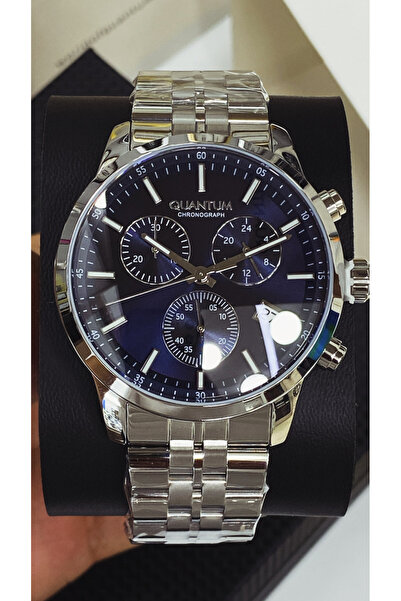 Quantum Chronograph Safir Camlı Değişim Garantili Çelik Erkek Kol Saati Efsan...