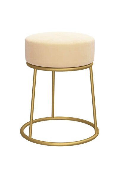 vidaxl Taburet rotund, culoarea caisei, catifea