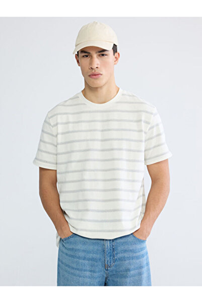 LC Waikiki I Zero Roba Collar Striped Pique Men's T-Shirt from Freezen Store