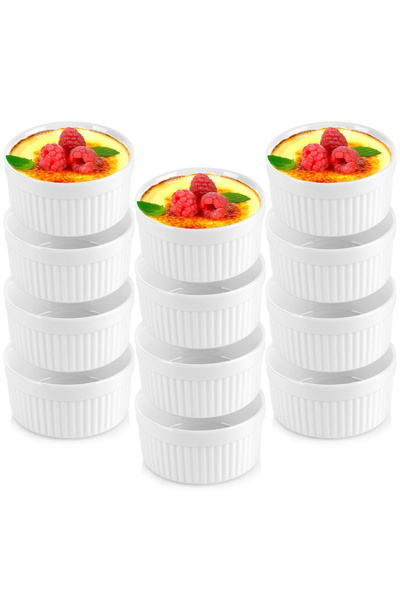 Orion Boluri ceramice albe pentru copt, 260 ml, set de 12