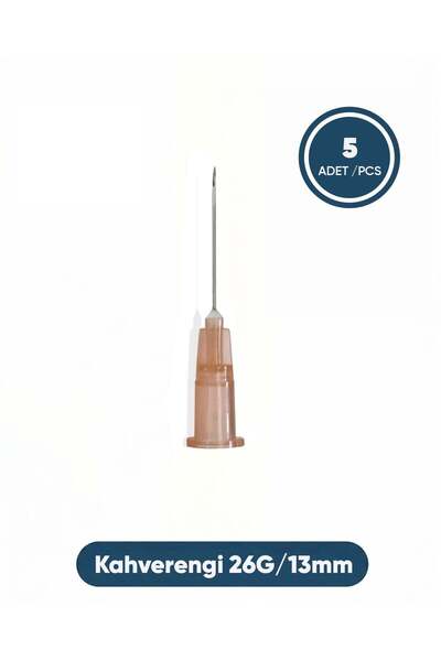 Genject 26G (0.82mm) 13mm, Kahverengi Enjektör Ucu 5 Ad./Pkt.