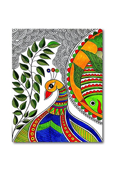 Signtouch Advertising Alayra Madhubani Traditional Canvas Paintings (Small/12...