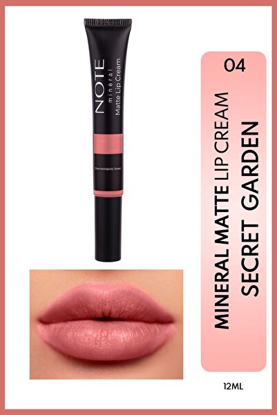 NOTE Mineral Matte Lip Cream 04 Secret Garden Yarı Mat Bitişli Likit Ruj