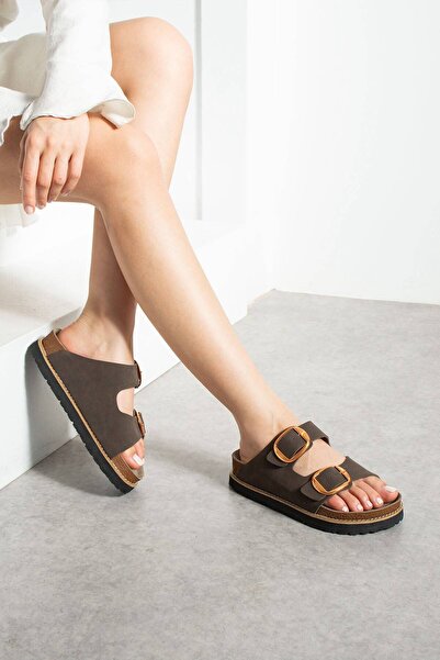 starmarj New Season Summer Women's Double Buckle Thick Sole Wide Buckle Slippers