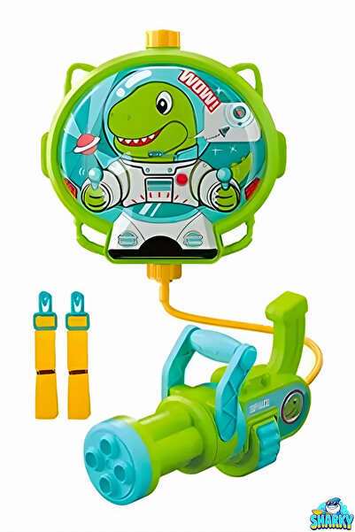 SHARKY Oyuncak 1200 ml Su Kapasiteli Sırt Çantalı 9 Metre Atış Mesafeli Su Ta...