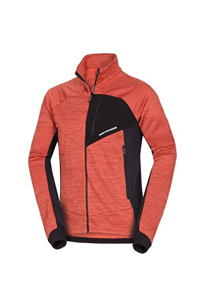 NORTHFINDER Fleece de trekking pentru bărbați Juliste-Portocaliu/Negru-S