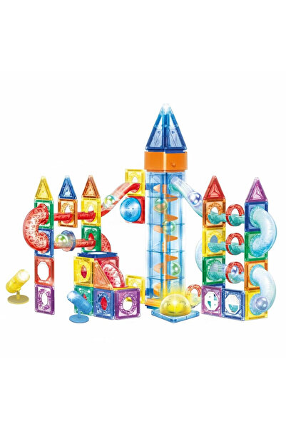 Brius Set educativ de cuburi magnetice de construcție pentru copii, 134 de pi...
