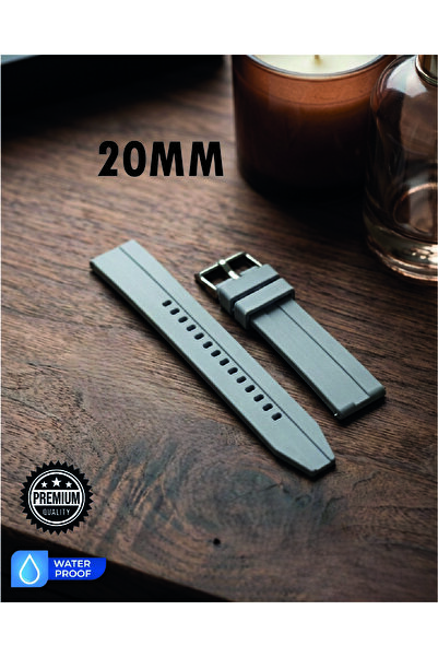 beroo straps 20mm Şeritli Ralli Model Premium Silikon Akıllı Saat Kordonu – P...
