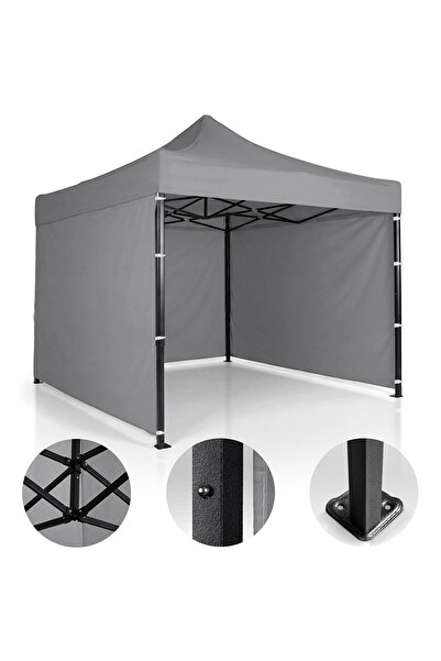 Plonos Pavilion de grădină cu 3 pereți, 3 x 3 m, gri