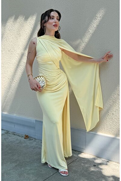 YK FASHION Tasarım kuyruk Detaylı Elbise