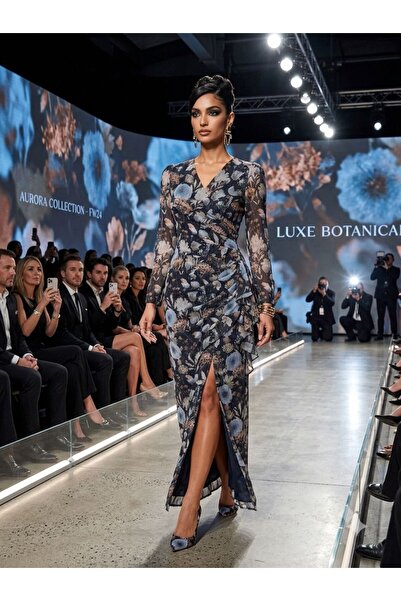 Pyramid masterpieces floral evening dress