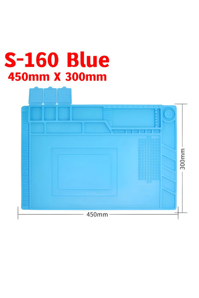 Choice7 S-160 Blue 450X300mm Heat Insulation Magnetic Silicone Pad ESD Work M...