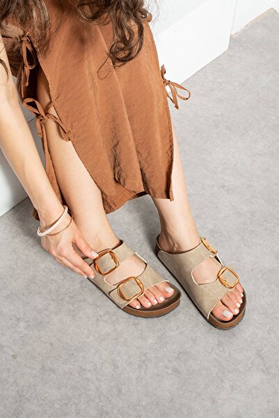 starmarj New Season Summer Women's Double Buckle Thin Sole Wide Buckle Slippers